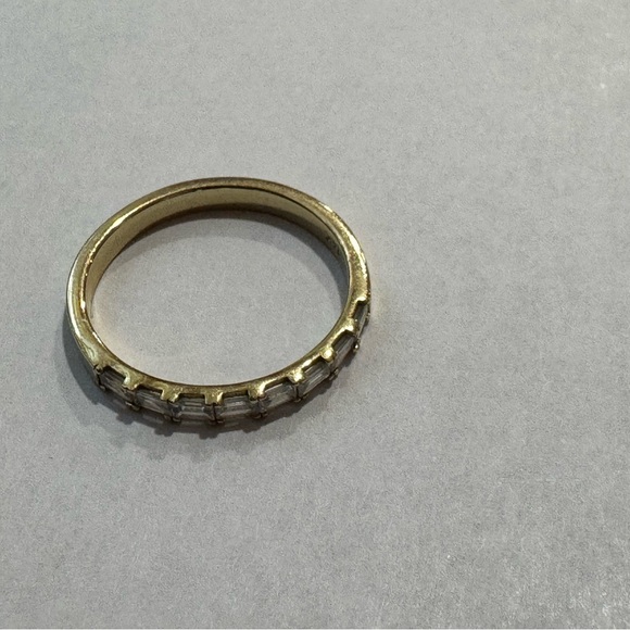 Aurate 14k gold half diamond baguette ring - Picture 4 of 8